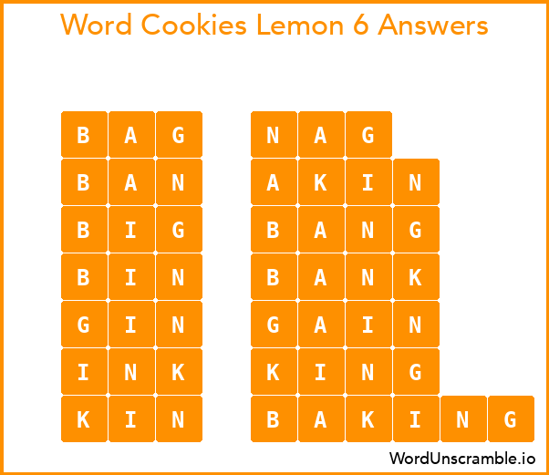 Word Cookies Lemon 6 Answers
