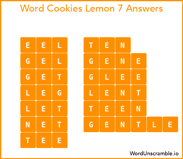 Word Cookies Lemon 7 Answers