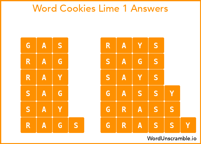 Word Cookies Lime 1 Answers