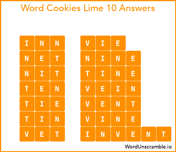 Word Cookies Lime 10 Answers