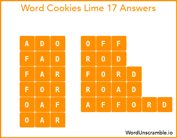 Word Cookies Lime 17 Answers