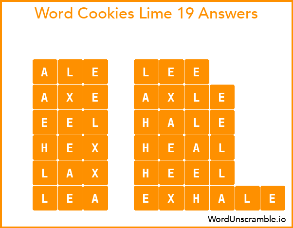 Word Cookies Lime 19 Answers