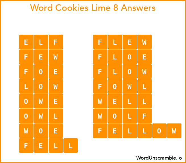 Word Cookies Lime 8 Answers