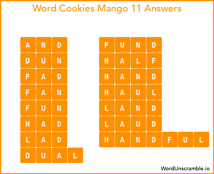 Word Cookies Mango 11 Answers