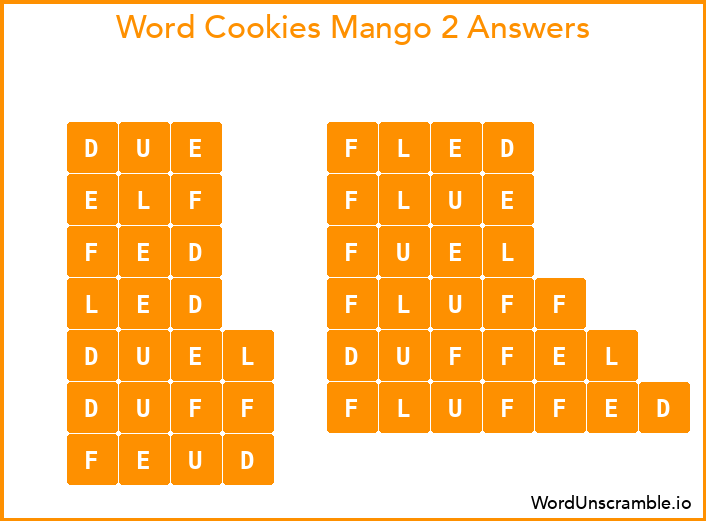 Word Cookies Mango 2 Answers