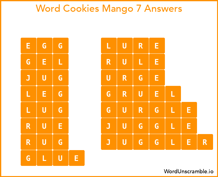 Word Cookies Mango 7 Answers