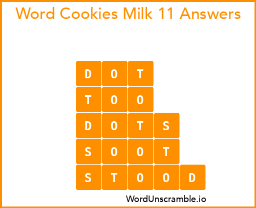 Word Cookies Milk 11 Answers