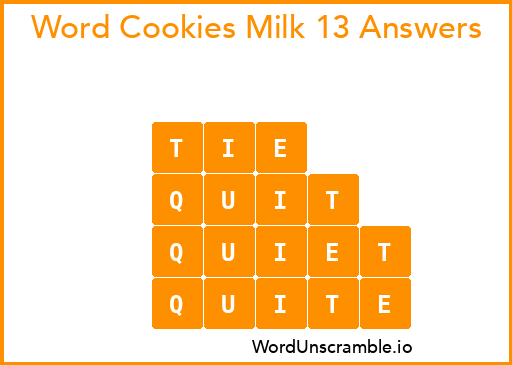 Word Cookies Milk 13 Answers
