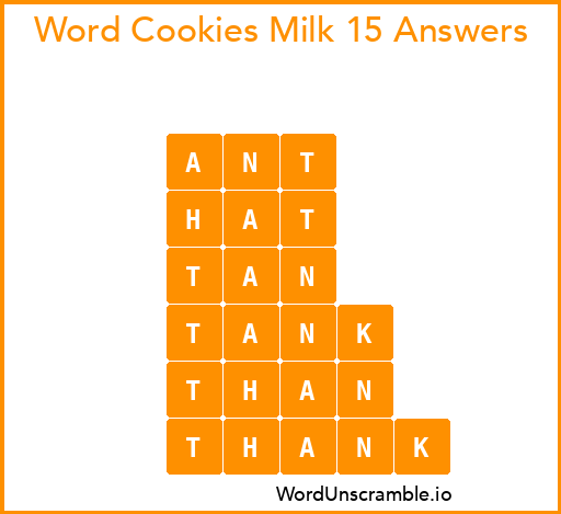 Word Cookies Milk 15 Answers