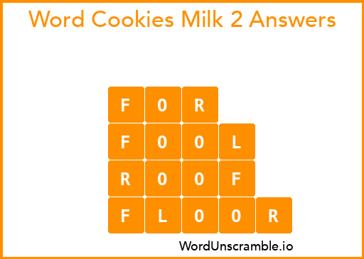 Word Cookies Milk 2 Answers