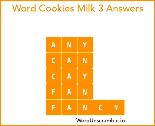 Word Cookies Milk 3 Answers