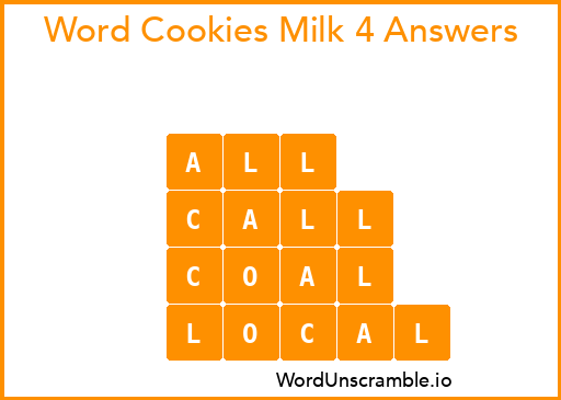 Word Cookies Milk 4 Answers