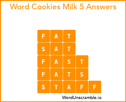 Word Cookies Milk 5 Answers