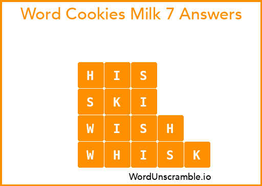Word Cookies Milk 7 Answers