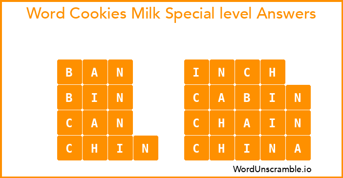 Word Cookies Milk Special level Answers