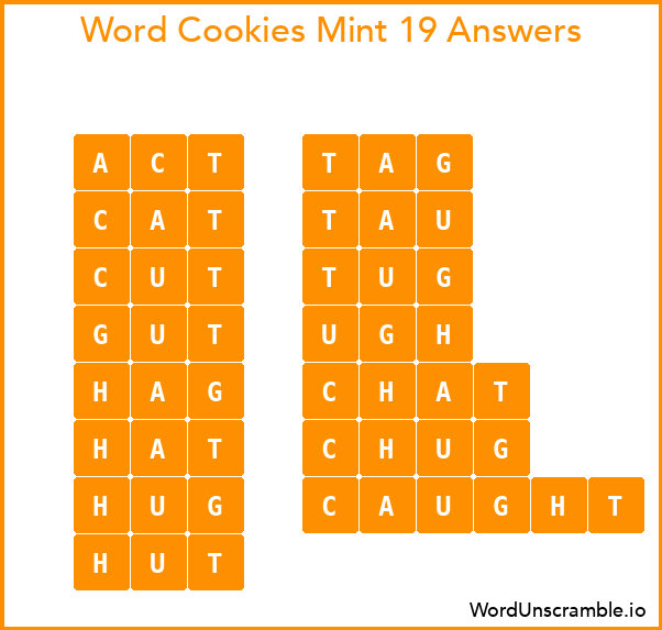 Word Cookies Mint 19 Answers