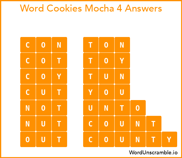 Word Cookies Mocha 4 Answers