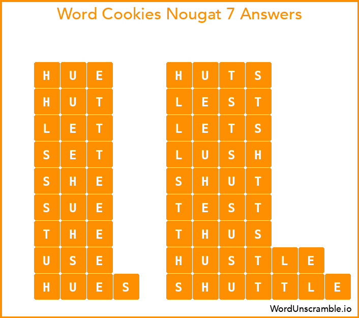 Word Cookies Nougat 7 Answers