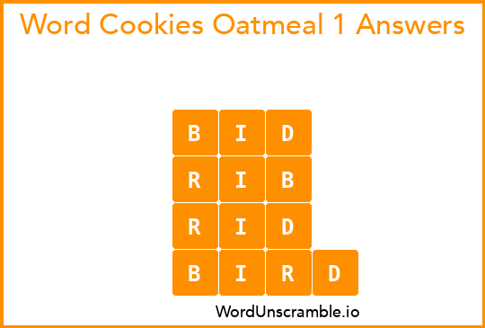 Word Cookies Oatmeal 1 Answers
