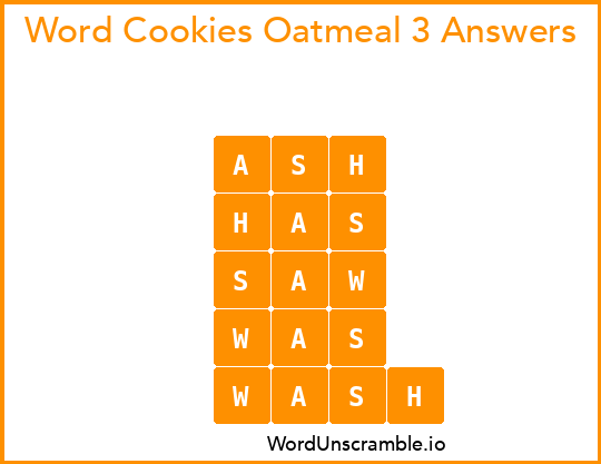 Word Cookies Oatmeal 3 Answers