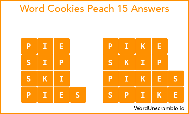 Word Cookies Peach 15 Answers