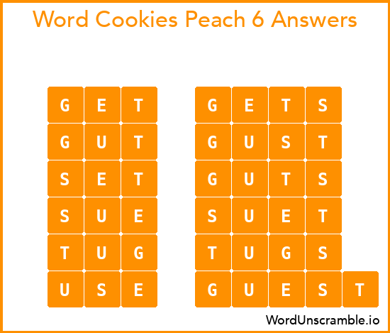 Word Cookies Peach 6 Answers