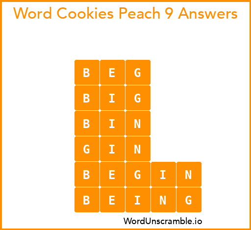 Word Cookies Peach 9 Answers