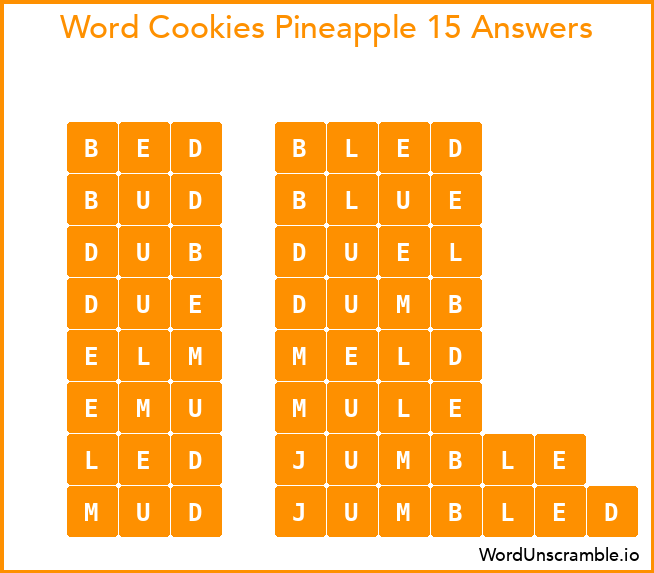 Word Cookies Pineapple 15 Answers