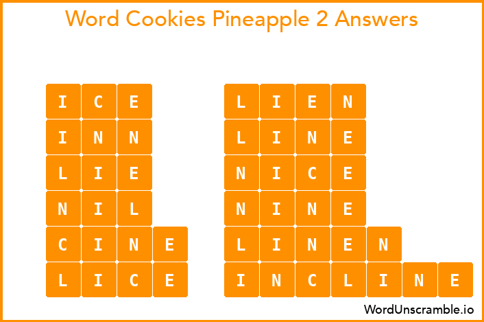 Word Cookies Pineapple 2 Answers