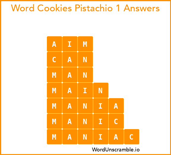 Word Cookies Pistachio 1 Answers