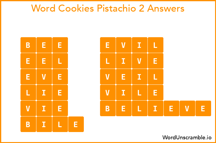 Word Cookies Pistachio 2 Answers