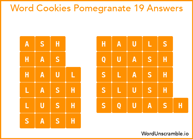 Word Cookies Pomegranate 19 Answers