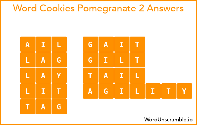 Word Cookies Pomegranate 2 Answers