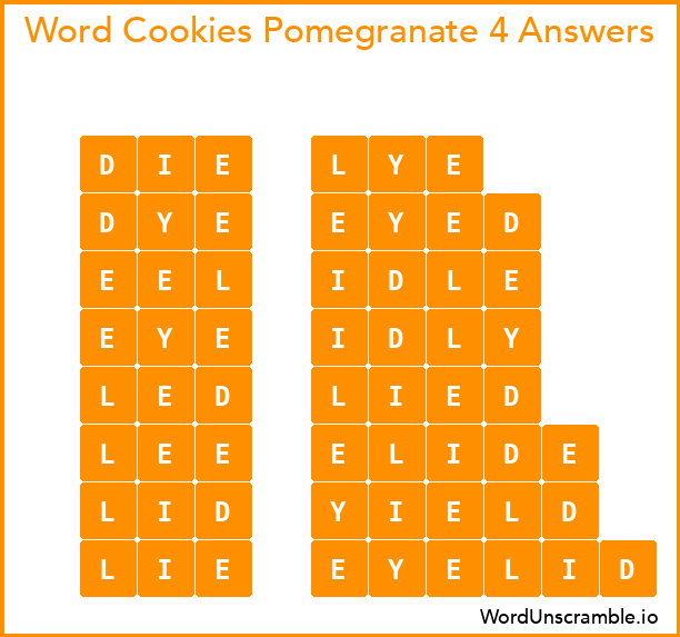 Word Cookies Pomegranate 4 Answers