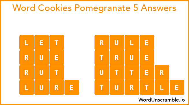 Word Cookies Pomegranate 5 Answers