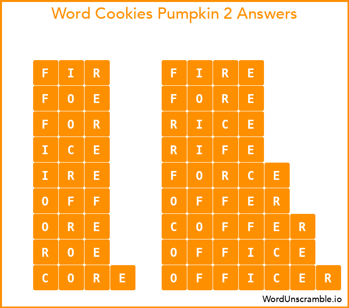 Word Cookies Pumpkin 2 Answers