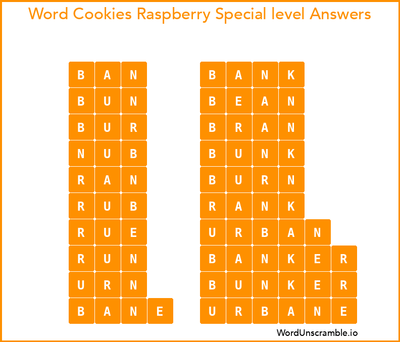Word Cookies Raspberry Special level Answers