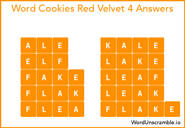 Word Cookies Red Velvet 4 Answers