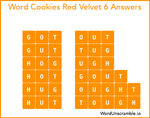 Word Cookies Red Velvet 6 Answers