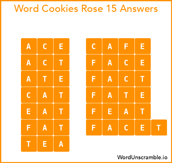 Word Cookies Rose 15 Answers
