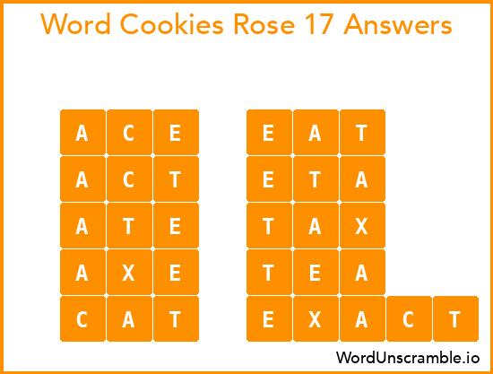 Word Cookies Rose 17 Answers