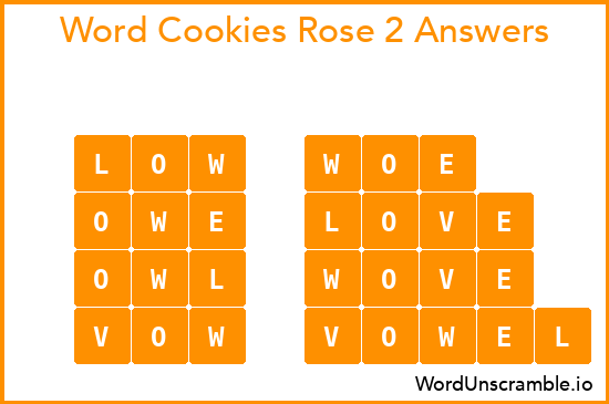 Word Cookies Rose 2 Answers