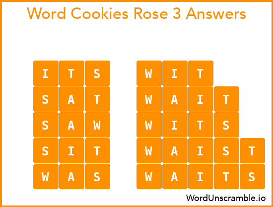 Word Cookies Rose 3 Answers