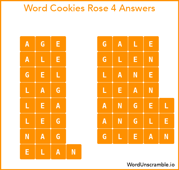 Word Cookies Rose 4 Answers