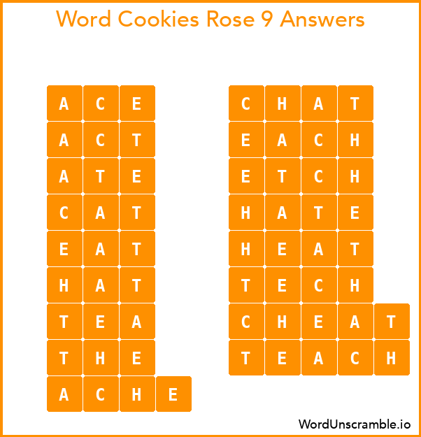 Word Cookies Rose 9 Answers