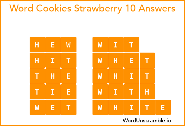 Word Cookies Strawberry 10 Answers