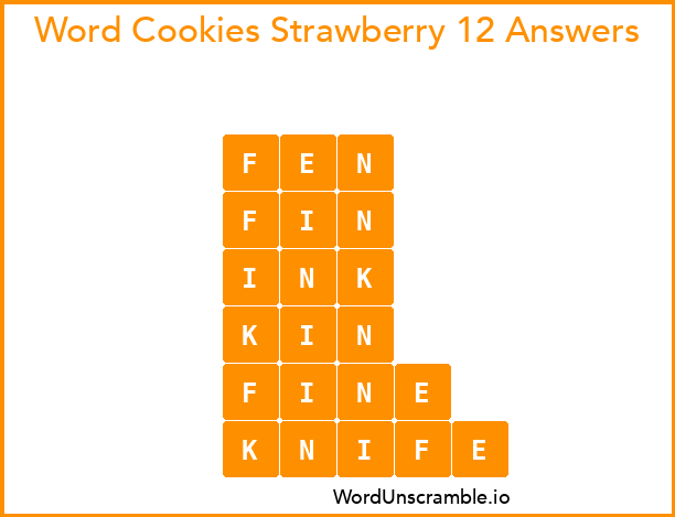 Word Cookies Strawberry 12 Answers
