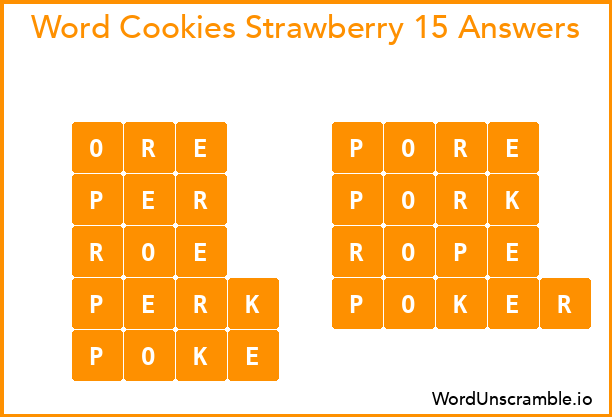 Word Cookies Strawberry 15 Answers