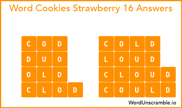 Word Cookies Strawberry 16 Answers
