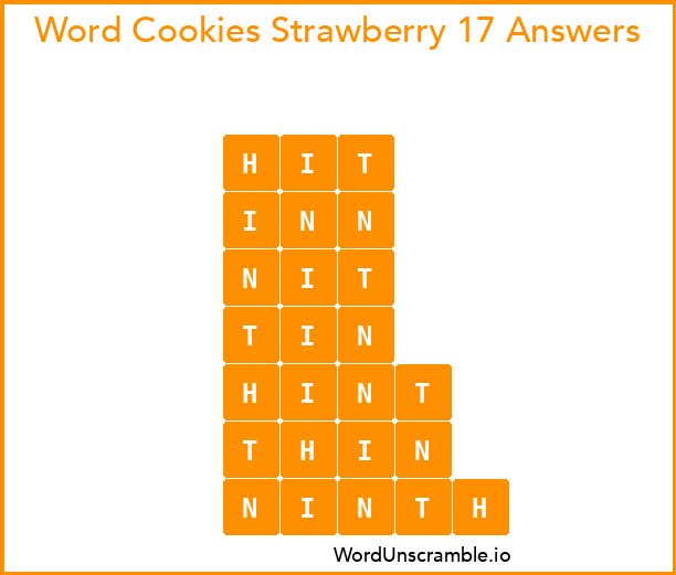Word Cookies Strawberry 17 Answers